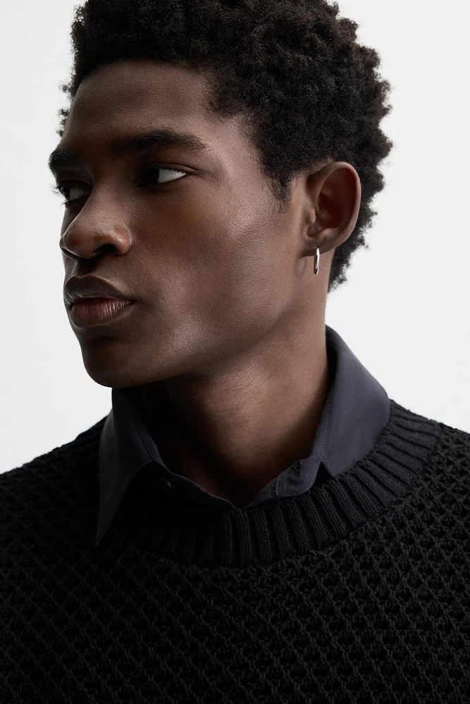 STRUCTURED OPENWORK SWEATER
