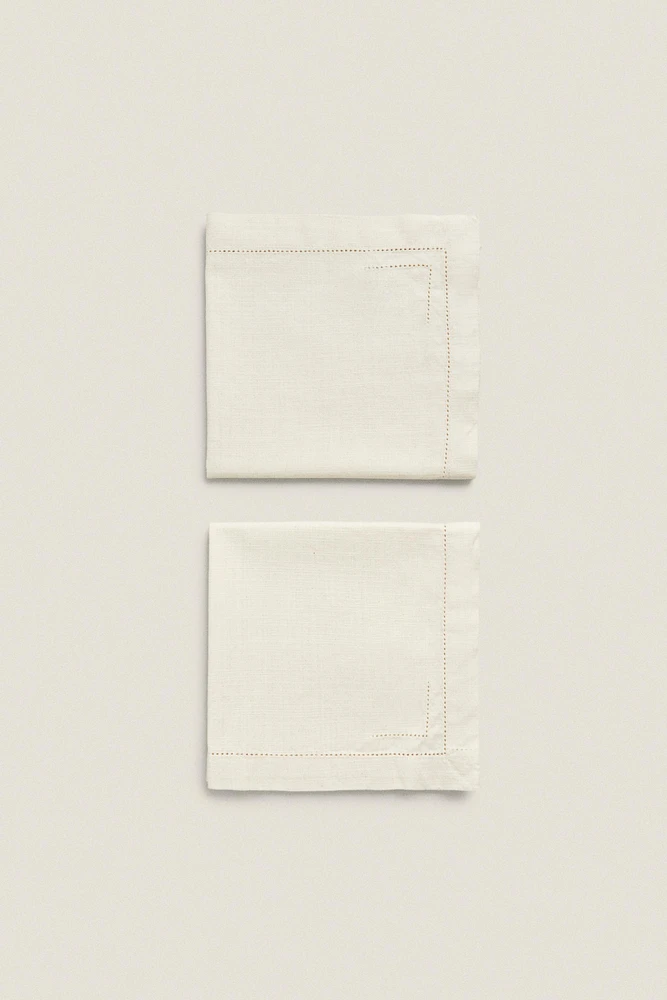 HEMSTITCHED COTTON NAPKINS (PACK OF 2)