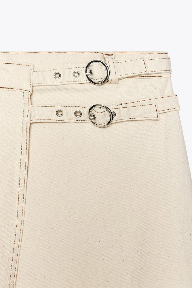 JUPE MIDI CROISÉE EN JEAN 1975