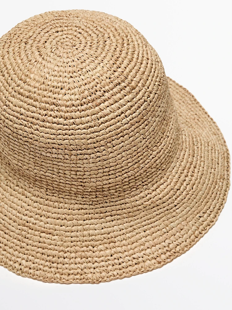 Chapeau raphia nœud