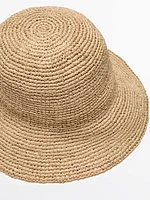 Chapeau raphia nœud