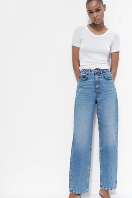 HIGH-WAISTED TRF MOM FIT JEANS