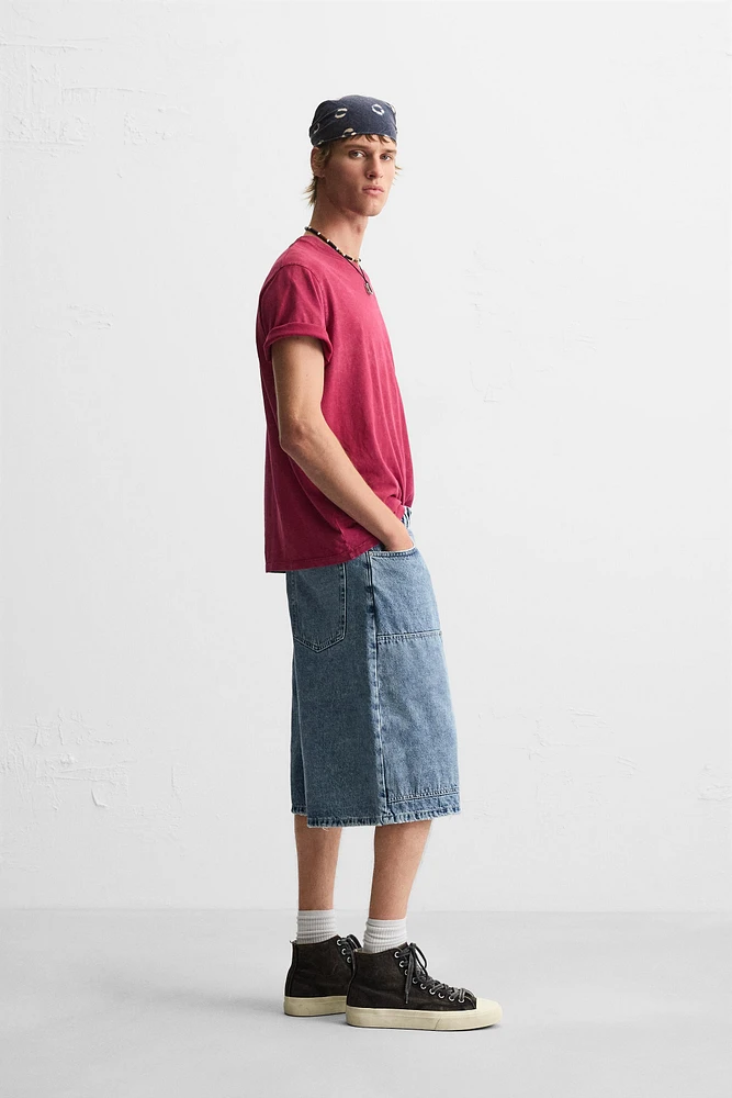 OVERSIZED FIT DENIM BERMUDA SHORTS