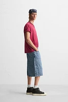 OVERSIZED FIT DENIM BERMUDA SHORTS