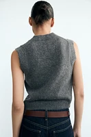 PLAIN KNIT SWEATER VEST