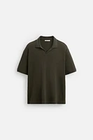 RIBBED TEXTURED POLO SHIRT
