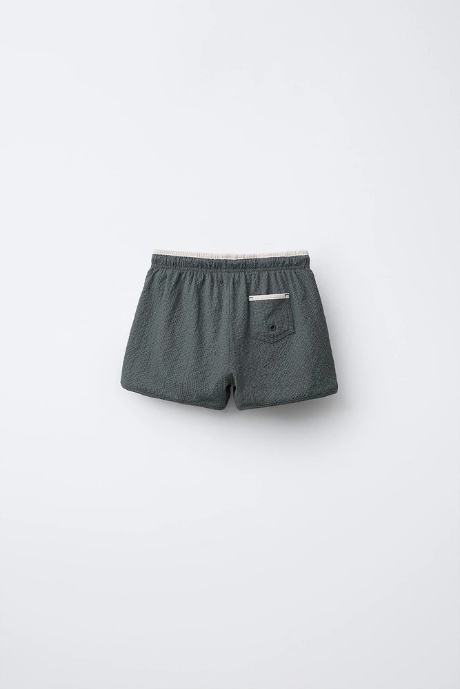 6-14 YEARS/TEXTURED SWIM SHORTS