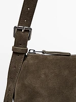 Split suede leather mini crossbody bag