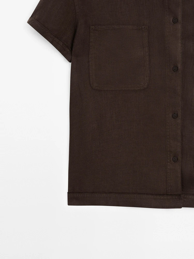 100% linen short sleeve shirt