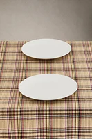 CHECKED COTTON LINEN TABLECLOTH