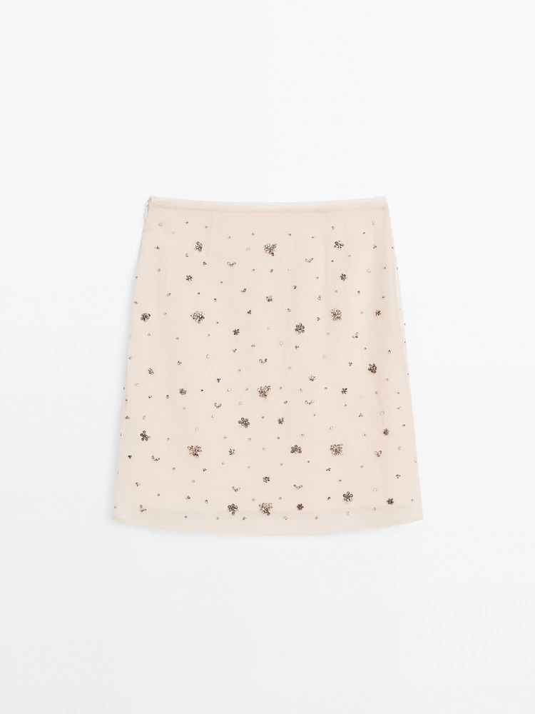 Rhinestone mini skirt