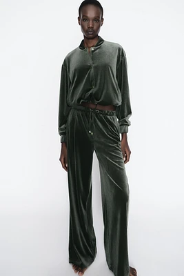 PANTALON WIDE LEG EN VELOURS