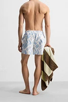 GEOMETRIC PRINT MID-LENGTH SWIMSUIT