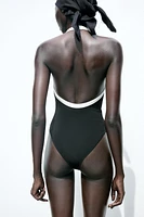 CONTRAST STRETCH BODYSUIT