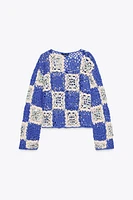 VESTE CROCHET SEQUINS