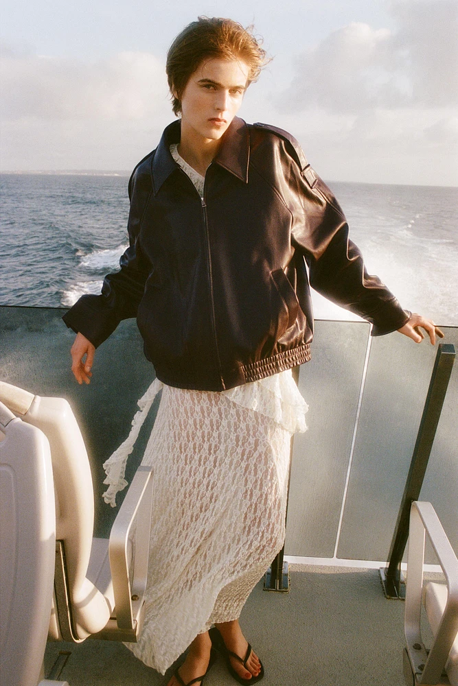 BLOUSON BOMBER MATIÈRE SYNTHÈTIQUE