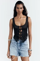 TIED RUCHED TOP