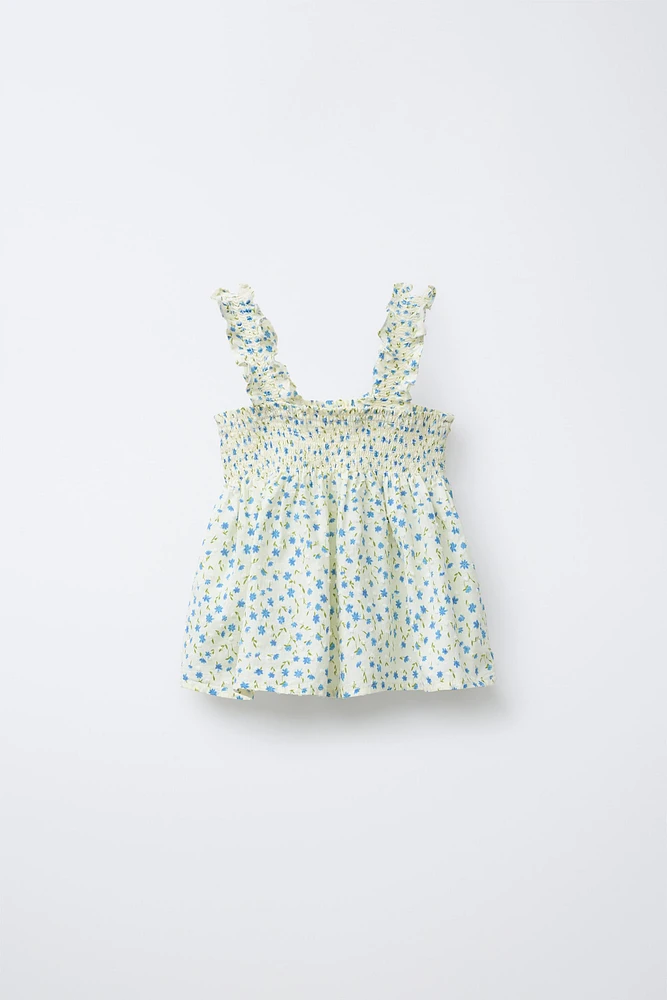 TOP EN PLUMETIS FLEURS