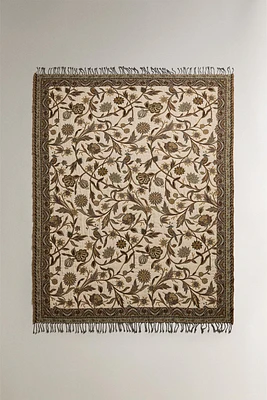 PLAID JACQUARD FLEURS