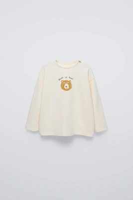 FLOCKED BEAR T-SHIRT