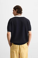 CONTRAST KNIT POLO SHIRT