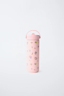 FLORAL STAINLESS STEEL BOTTLE 600ML