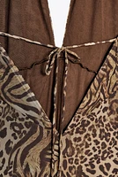 ANIMAL PRINT TULLE HALTER JUMPSUIT