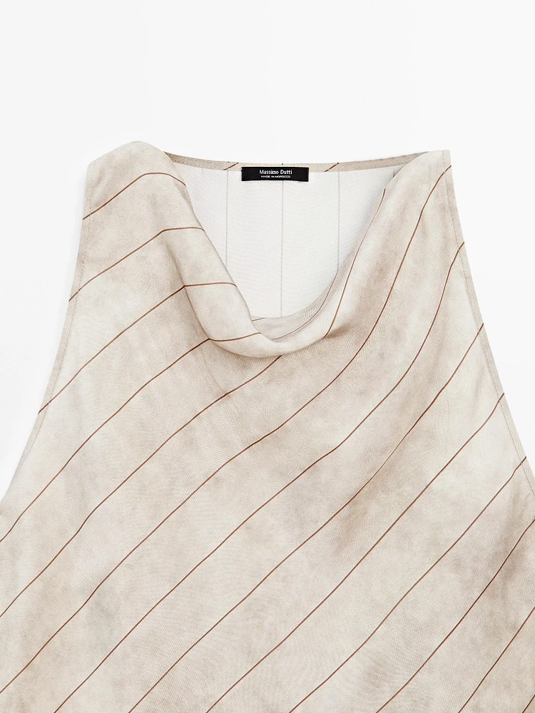 Flowing striped halter top