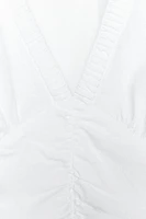 BLOUSE MANCHES VOLANTÉES AVEC LIN