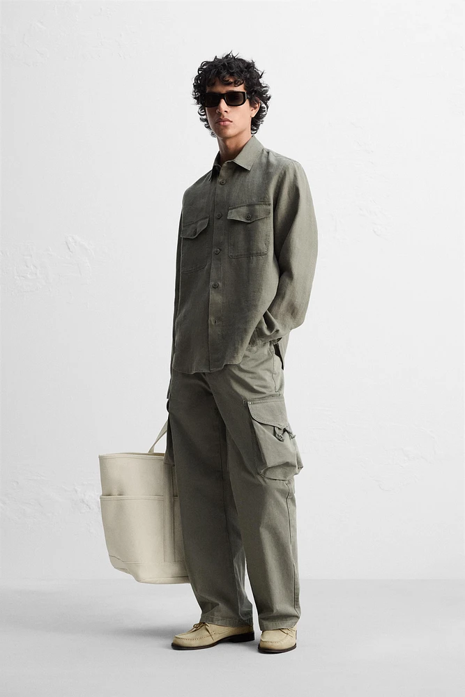 100% LINEN OVERSHIRT