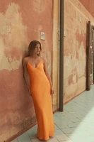 SATIN MIDI DRESS