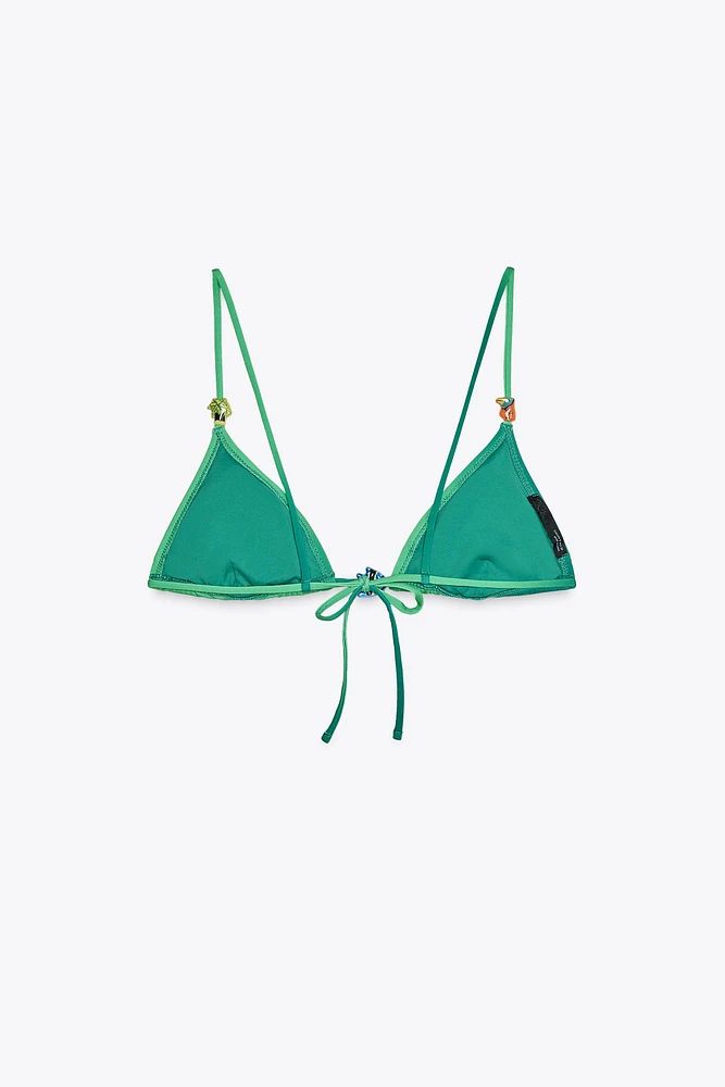 FISH TRIANGLE BIKINI TOP