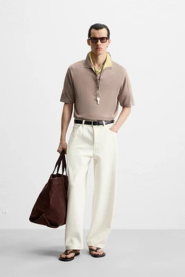 VISCOSE KNIT POLO SHIRT