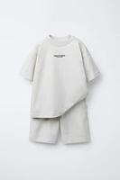 TEXT T-SHIRT AND BERMUDA SET