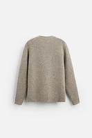 FLECKED KNIT STRUCTURED SWEATER