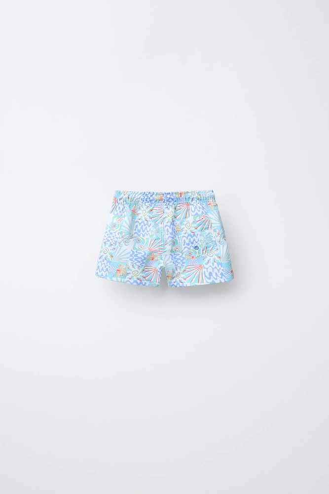 2-6 YEARS/ PALM TREE SWIM SHORTS