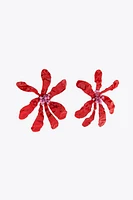BOUCLES D'OREILLES FLEUR EN MATIÈRES VARIÉES FANTAISIE