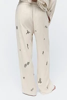 JEWELED LINEN PANTS