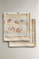 NAPKINS WITH STRIPED TABLEWARE PRINT (SET OF 2)