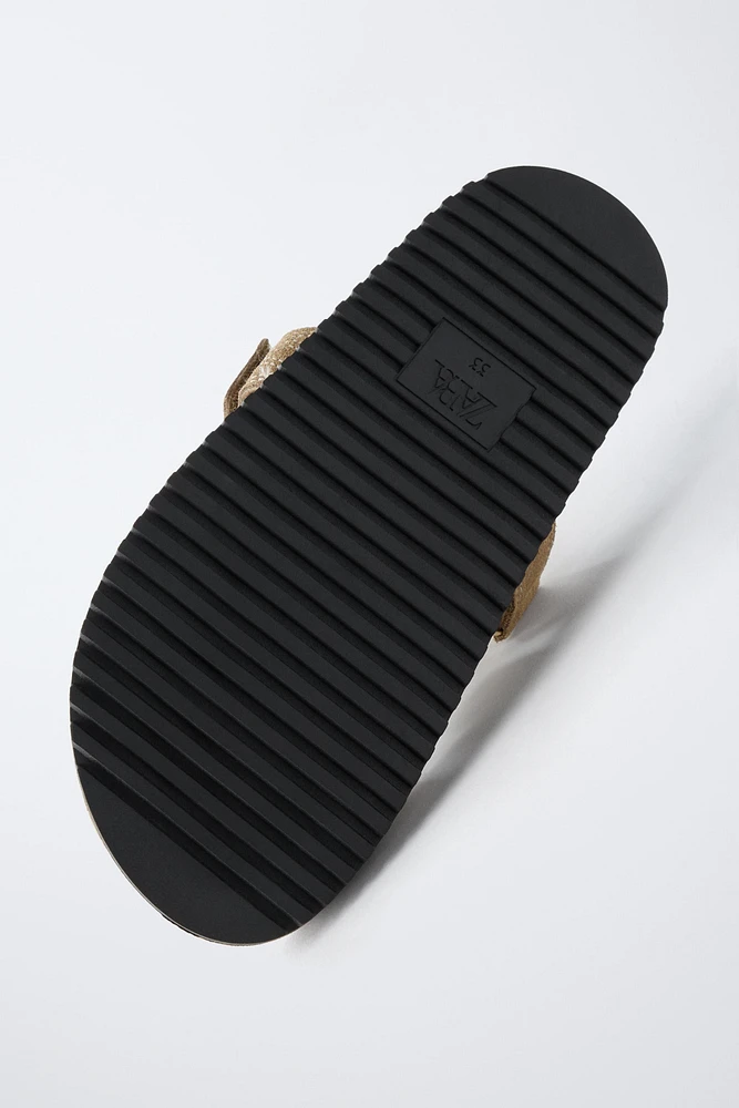 EMBROIDERED LEATHER SANDALS