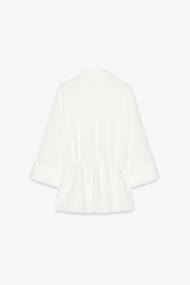 GATHERED KIMONO SHIRT