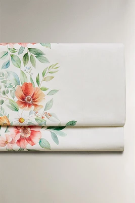 DRAP DE DESSUS COTON IMPRIMÉ FLEUR