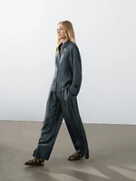Satin shirt with textured detail