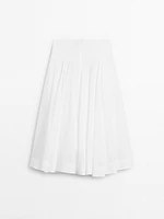 Jupe midi empiècement 100 % coton