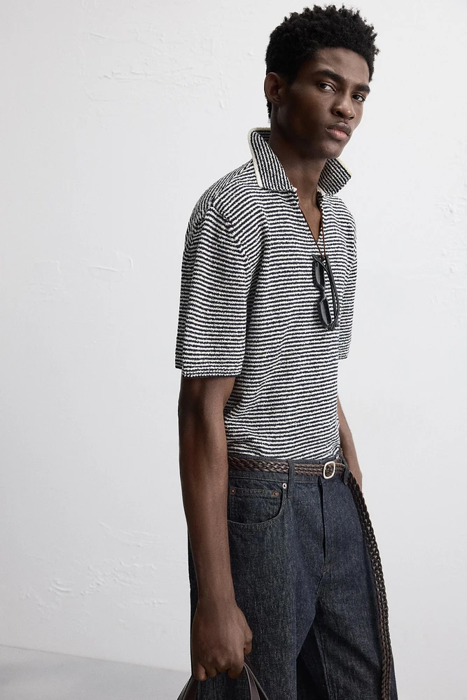 POLO EN MAILLE RAYURES