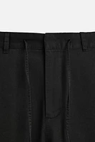 TEXTURED STRAIGHT FIT PANTS