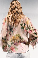 CHEMISE VOLANTS IMPRIMÉ FLEURI