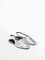 Metallic slingback ballet flats