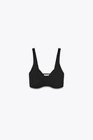 INTERLOCK CROP TOP