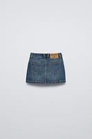 DISTRESSED EFFECT DENIM SKIRT